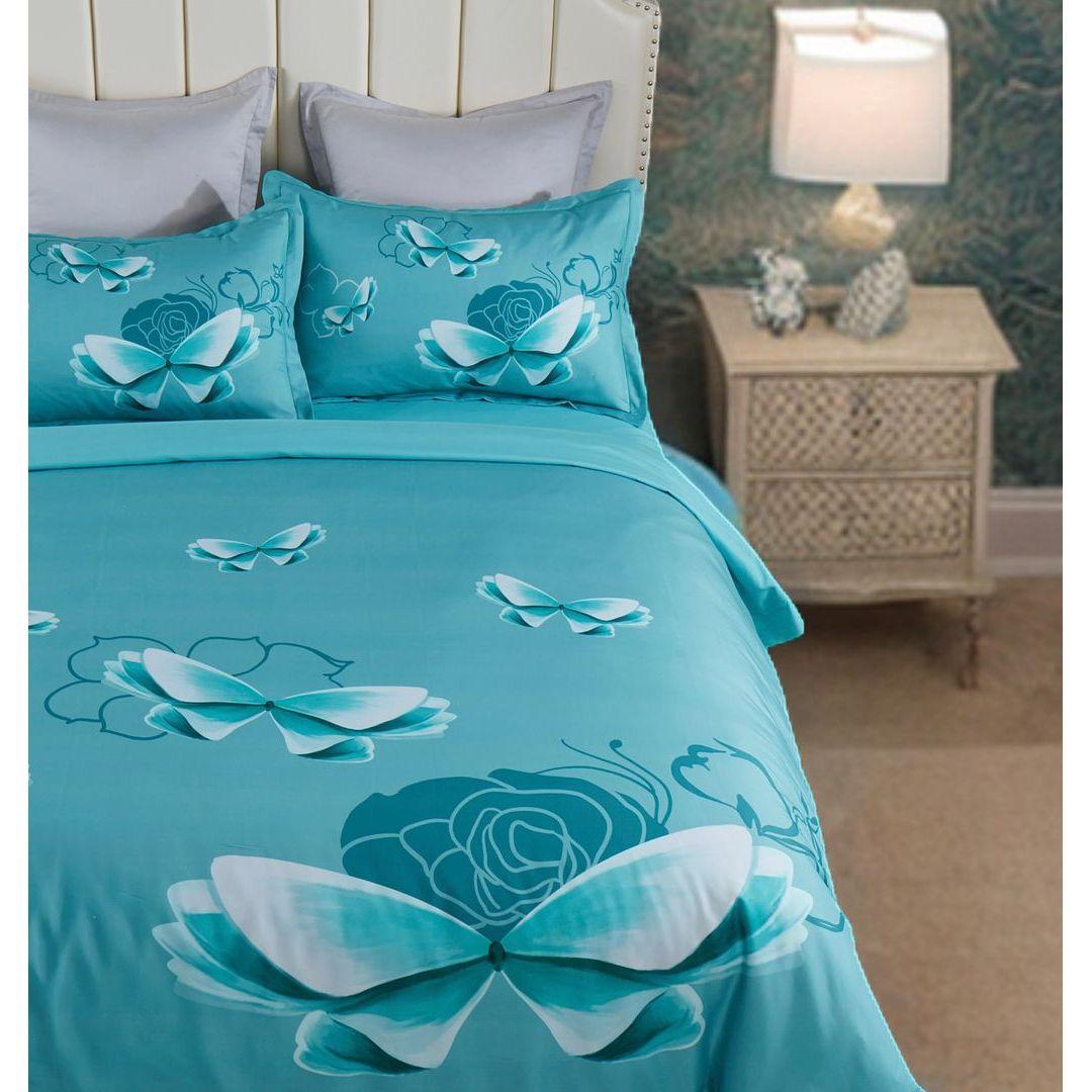 Butterfly Green Quilt Cover Set - Super King Size