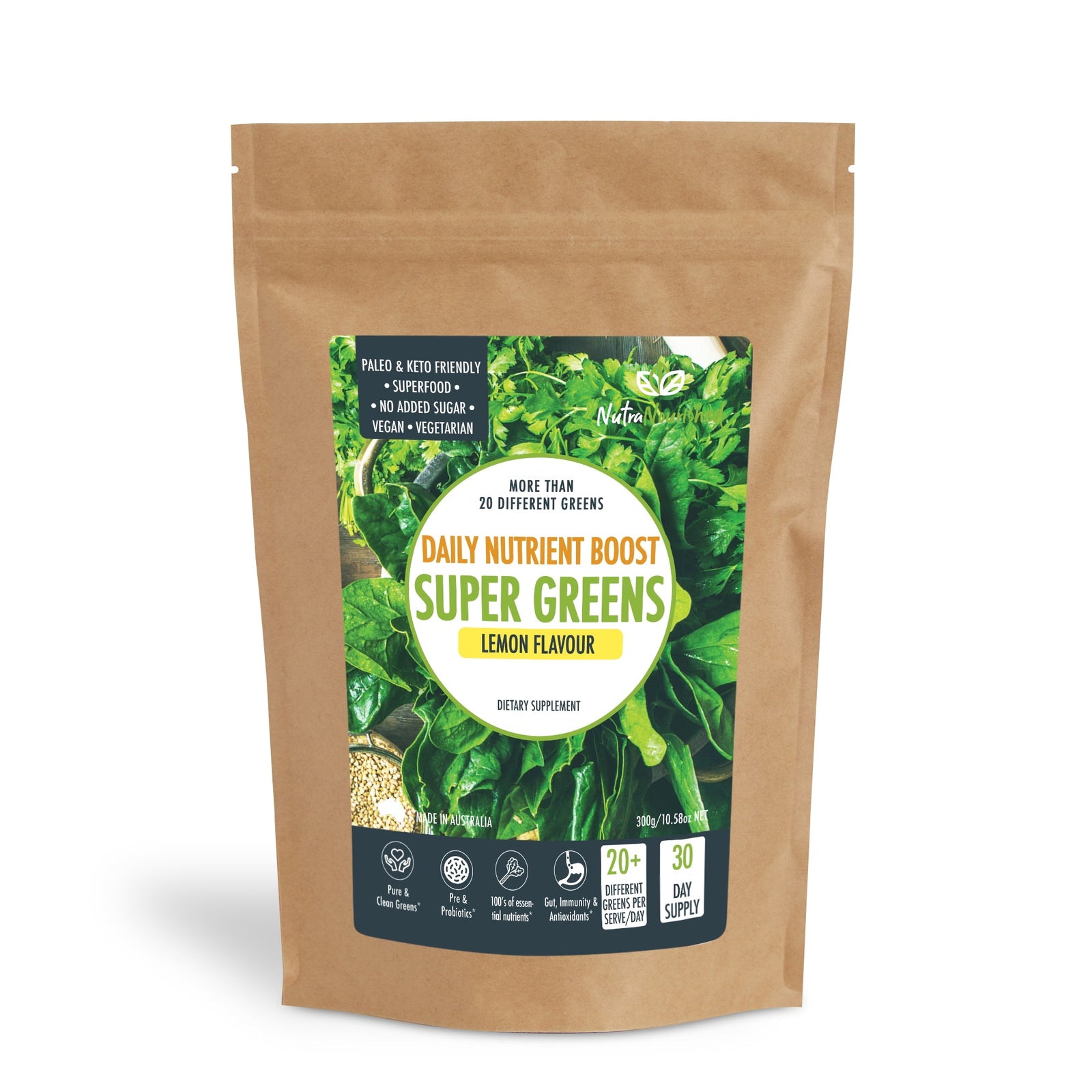 Super Greens Powder – Energising Superfood Blend - Nutrients and Vitamins of 20 Greens