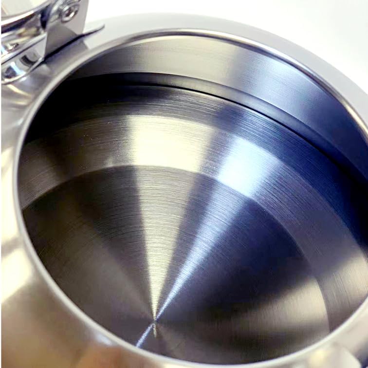 2.8L Whistling Kettle Stainless Steel Foldable Handle Camping Home Office Silver