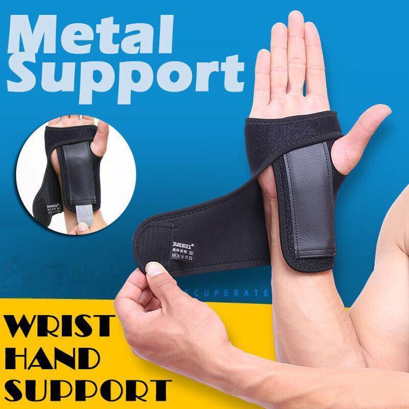 Aolikes Steel Wrist Support Splint Carpal Tunnel Syndrome Sprain Strain Brace - Left Hand