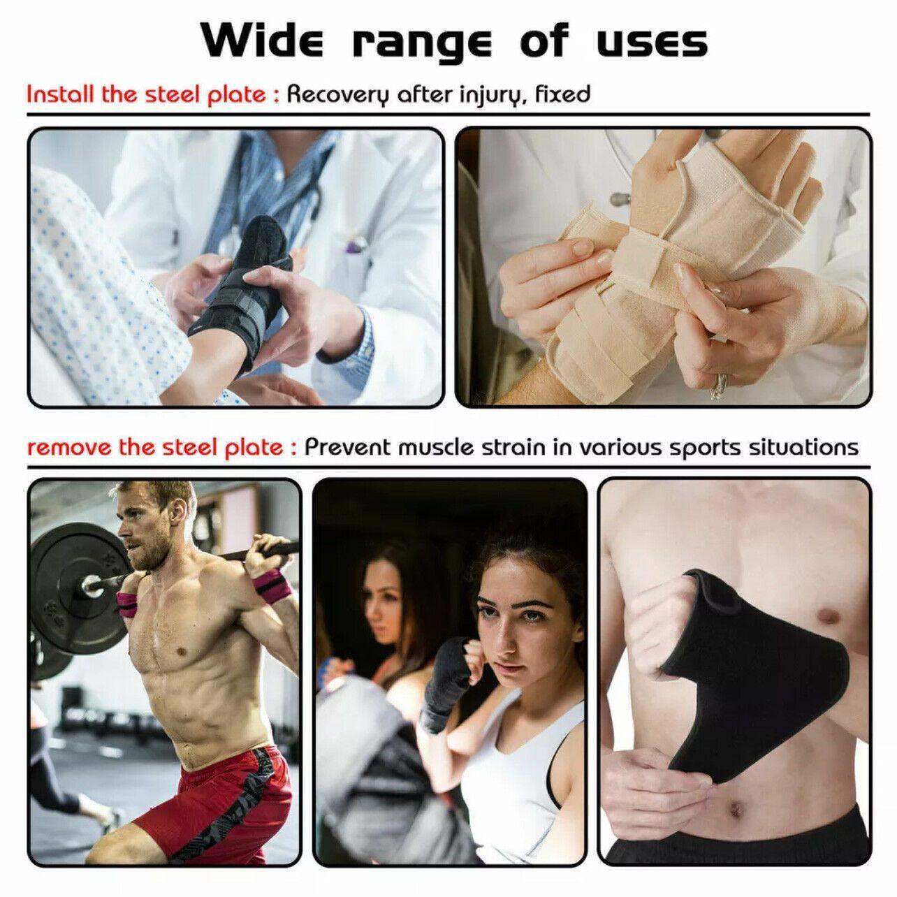 Aolikes Steel Wrist Support Splint Carpal Tunnel Syndrome Sprain Strain Brace - Right Hand
