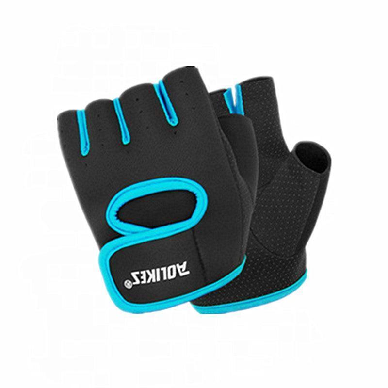 M Size Sports Gloves Weight Lifting Exercise Training Workout Bike Riding Men Women - Black+Grey