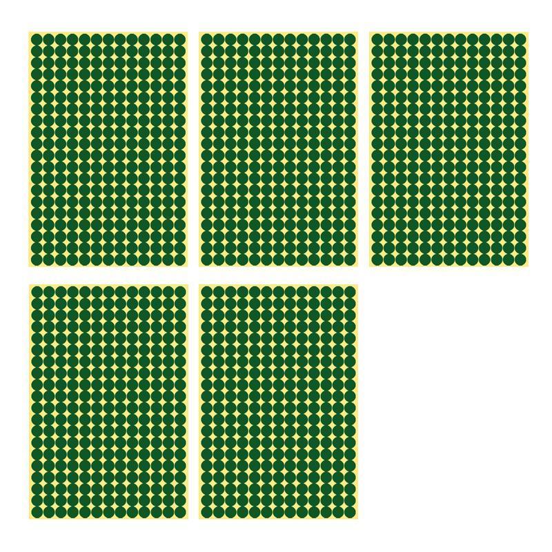 8/13/25/50mm Colour Sticker Dots Adhesive Round Labels Circular Scrapbooking Green - 13mm 132 Dots - 1 Sheet