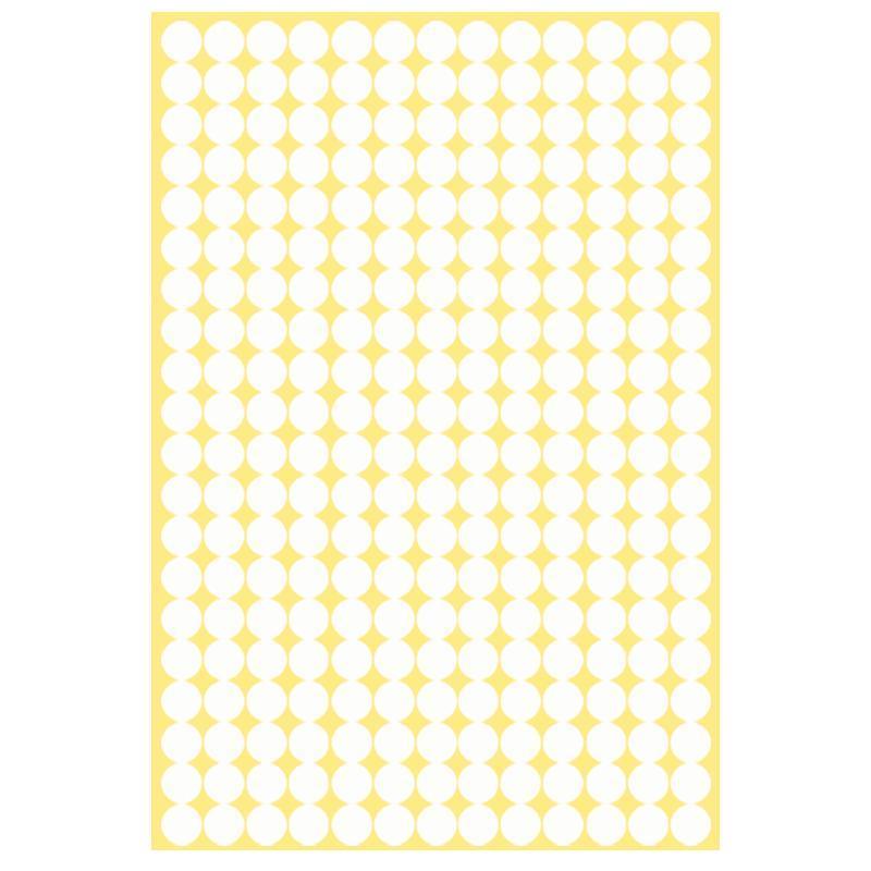 8/13/25/50mm Colour Sticker Dots Adhesive Round Labels Circular Scrapbooking White - 8mm 260 Dots - 1 Sheet