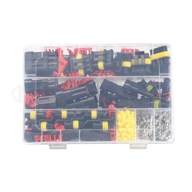 352PCS 12V Waterproof Electrical Wire Connector Plug Terminal Kit 1/2/3/4 Pin