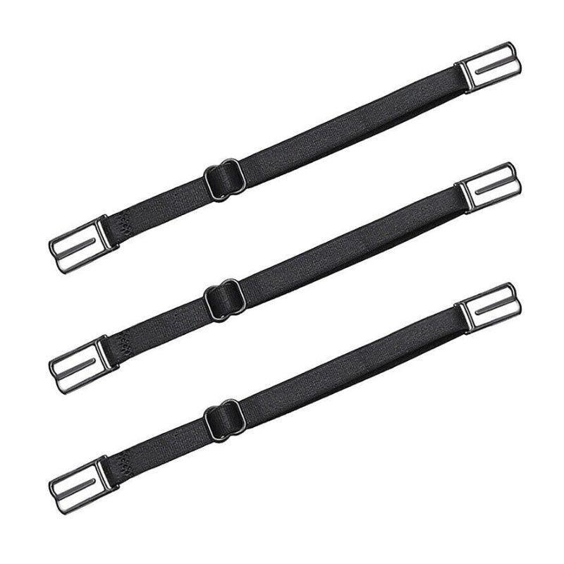 3Pcs Lady Nonslip Elastic Adjustable Band Bra Strap Holder Strap Racer Back Clip - White