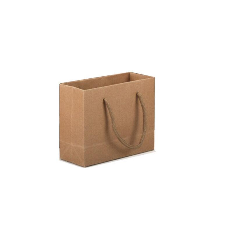 50X Kraft Paper Bags Gift Shopping Carry Craft Brown Bag With Handles - 50PCS 22*15*6CM