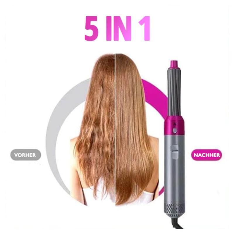 5 IN 1 Hair Dryer Brush Hot Comb Air Volumizer Curler Straightener Curling Style