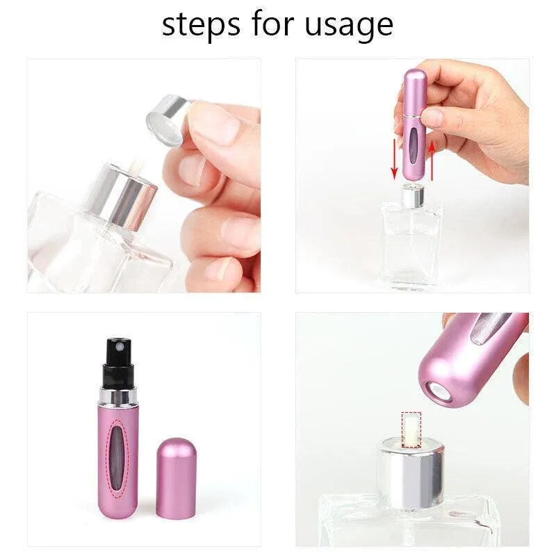 Travel Portable Mini Reusable Perfume Atomizer Bottle Scent Pump Spray 5Ml Au