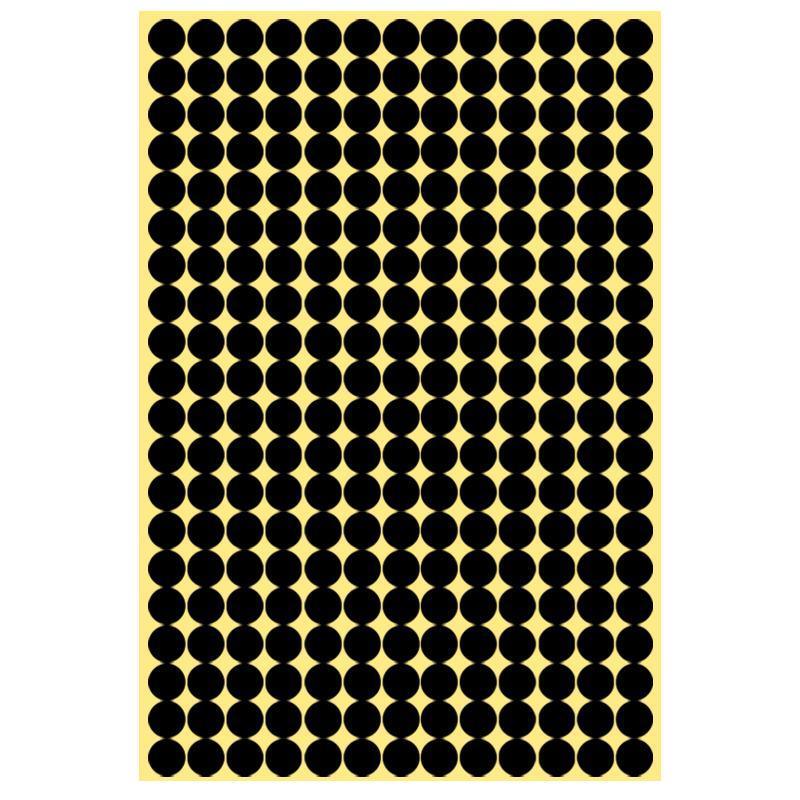 8/13/25/50mm Colour Sticker Dots Adhesive Round Labels Circular Scrapbooking Black - 13mm 132 Dots - 5 Sheets