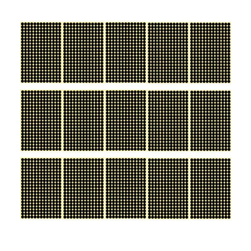 8/13/25/50mm Colour Sticker Dots Adhesive Round Labels Circular Scrapbooking Black - 50mm 8 Dots - 5 Sheets