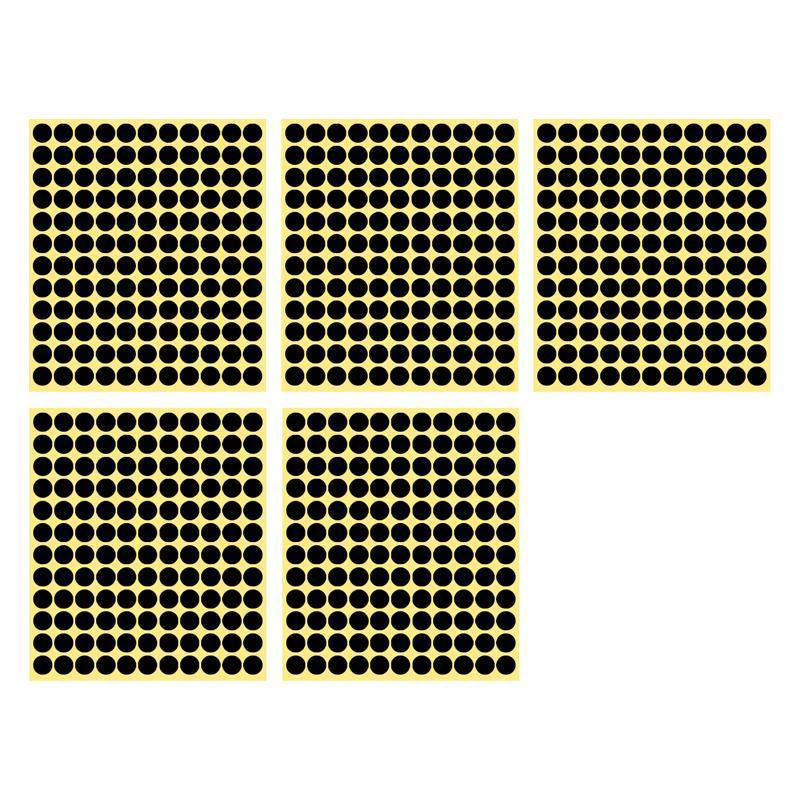 8/13/25/50mm Colour Sticker Dots Adhesive Round Labels Circular Scrapbooking Black - 50mm 8 Dots - 5 Sheets