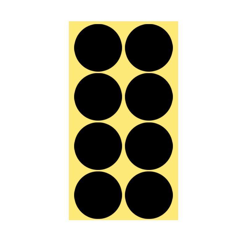 8/13/25/50mm Colour Sticker Dots Adhesive Round Labels Circular Scrapbooking Black - 50mm 8 Dots - 5 Sheets