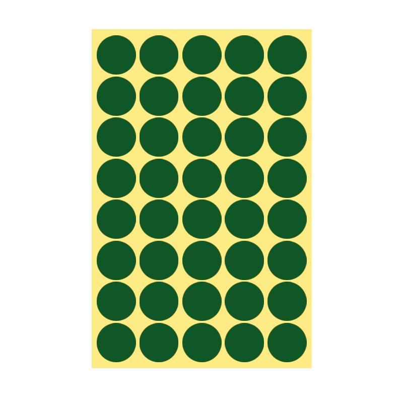 8/13/25/50mm Colour Sticker Dots Adhesive Round Labels Circular Scrapbooking Green - 13mm 132 Dots - 5 Sheets