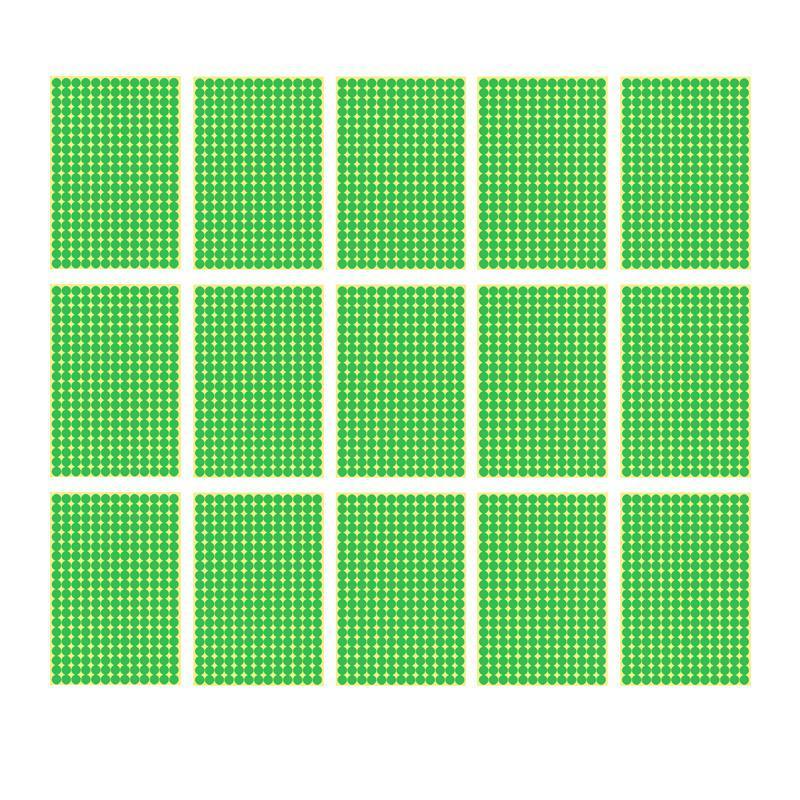 8/13/25/50mm Sticker Dots Adhesive Round Labels Circular Scrapbooking Light Green - 25mm 40 Dots - 5 Sheets