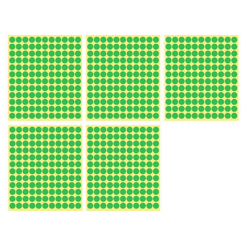 8/13/25/50mm Sticker Dots Adhesive Round Labels Circular Scrapbooking Light Green - 25mm 40 Dots - 5 Sheets