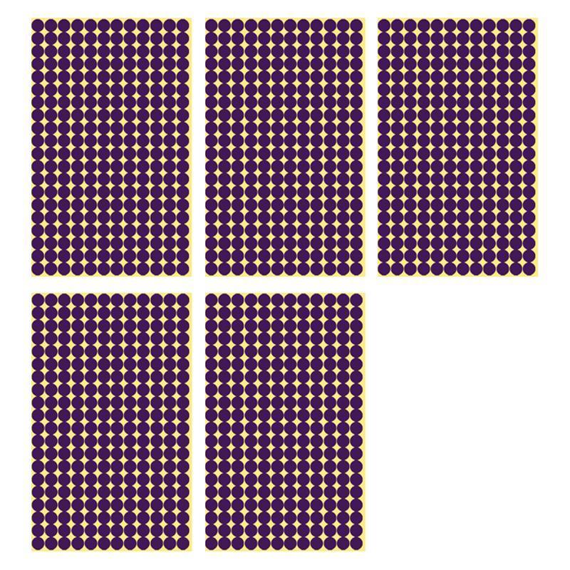 8/13/25/50mm Colour Sticker Dots Adhesive Round Labels Circular Scrapbooking Purple - 13mm 132 Dots - 5 Sheets