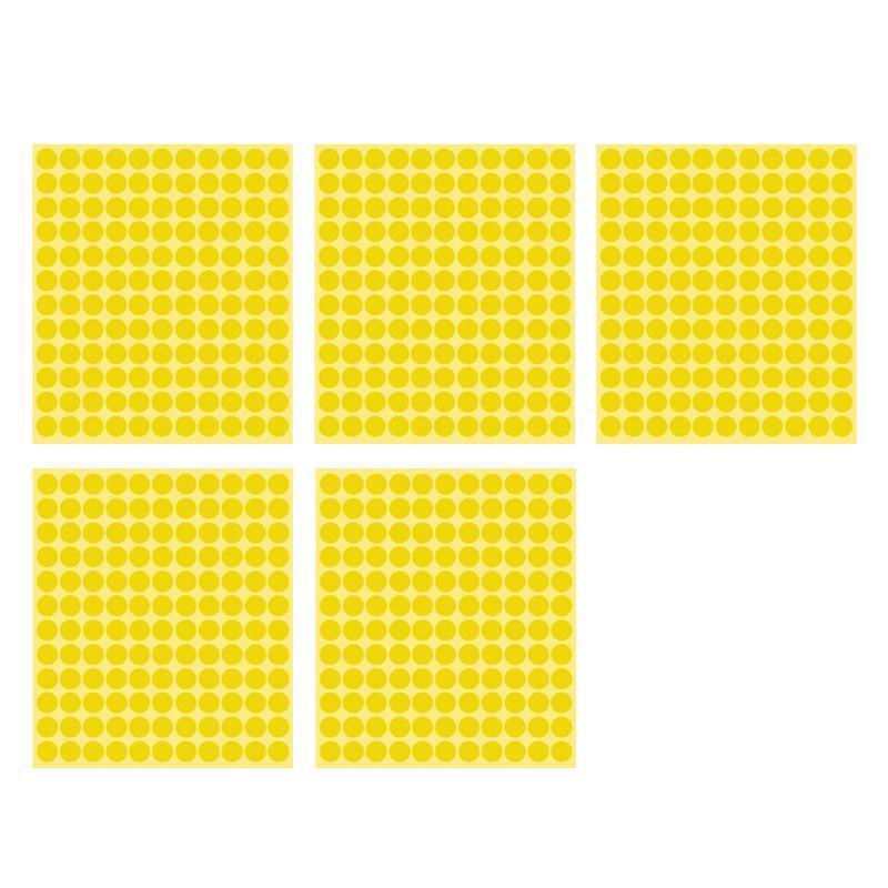 8/13/25/50mm Colour Sticker Dots Adhesive Round Labels Circular Scrapbooking Yellow - 13mm 132 Dots - 5 Sheets
