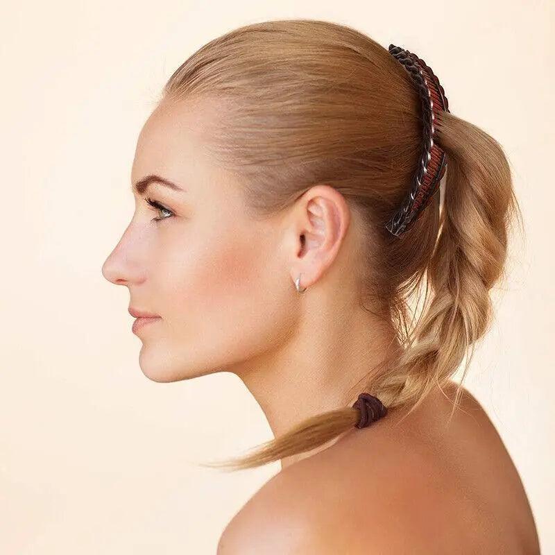 5X Hair Ponytail Holder Banana Clips Plastic Black Claw Comb Clip Multipurpose - Brown