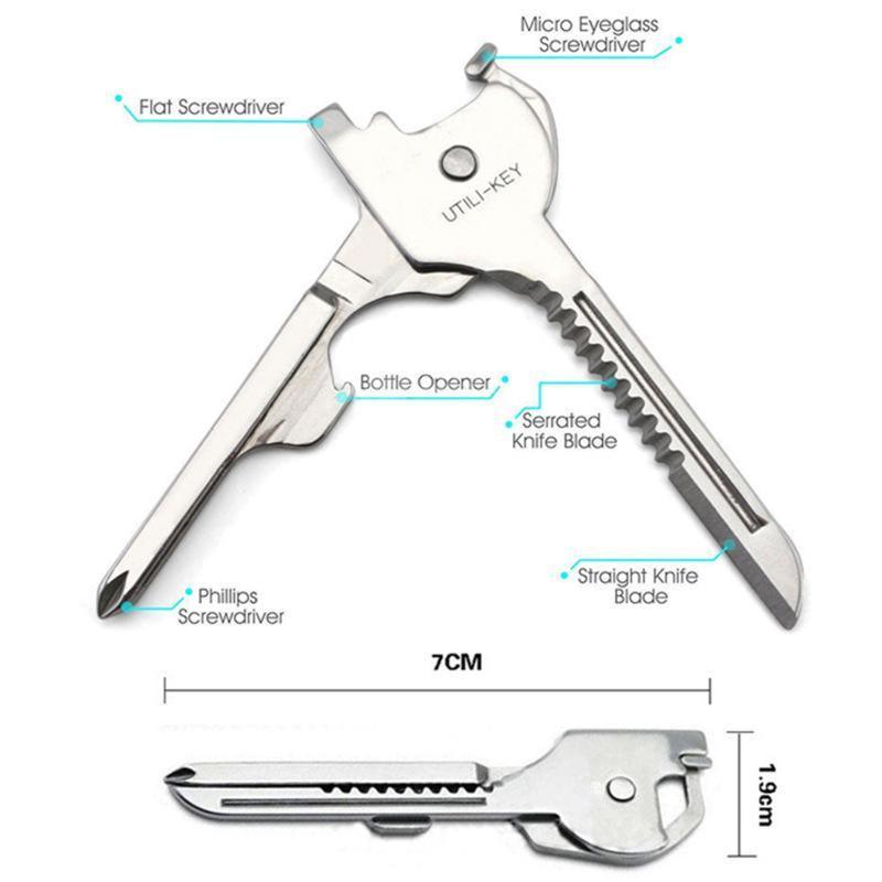 Utili-Key 6 in 1 Key Ring Chain Multi-tool Pocket Knife Screwdriver Swiss Tech