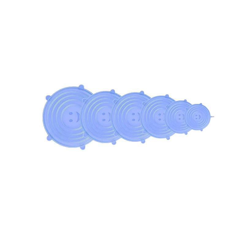 6PCS Stretch Reusable Silicone Food Saver Cover Seal Insta Lids Bowl Wraps - Green