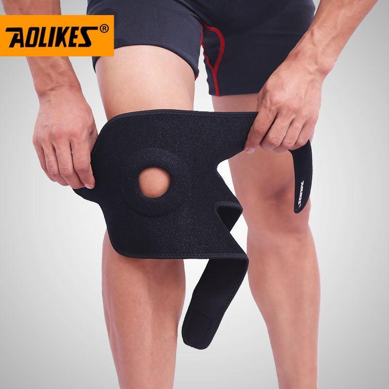 Aolikes Elastic Adjustable Knee Brace Fastener Patella Support Gym Relief Strap - 1 Unit