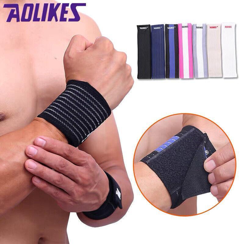 Aolikes Wrist Brace Elastic Bandage Support Sport Gym Wrap Fitness Wristband - Black