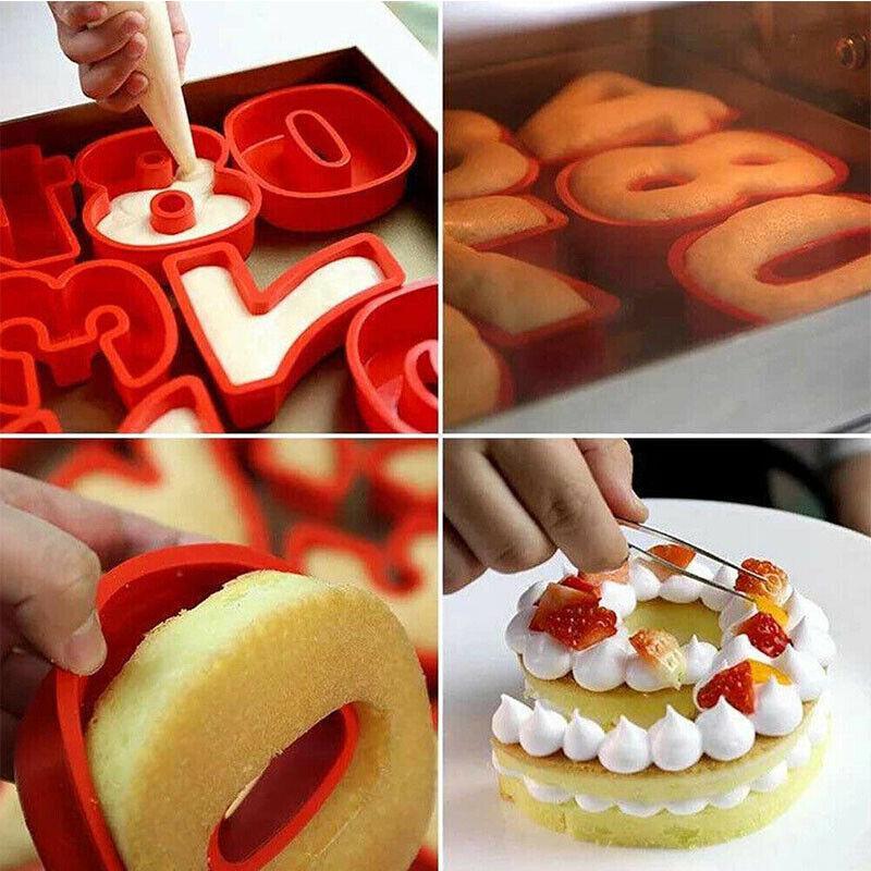 10 Inch Silicone Number Cake Mould Birthday Baking Pan Fondant Tools - 0