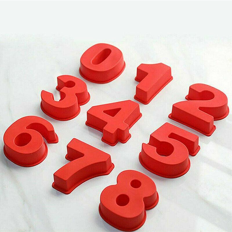10 Inch Silicone Number Cake Mould Birthday Baking Pan Fondant Tools - 8