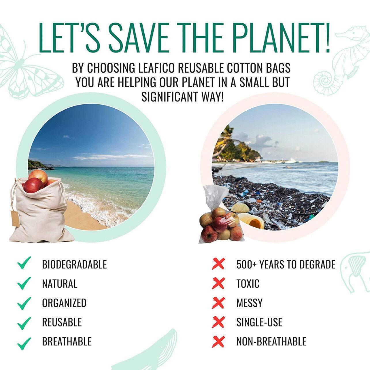 10X Canvas Cotton Drawstring Bags Linen Calico Tote Gift Storage Pouches - 25x35cm