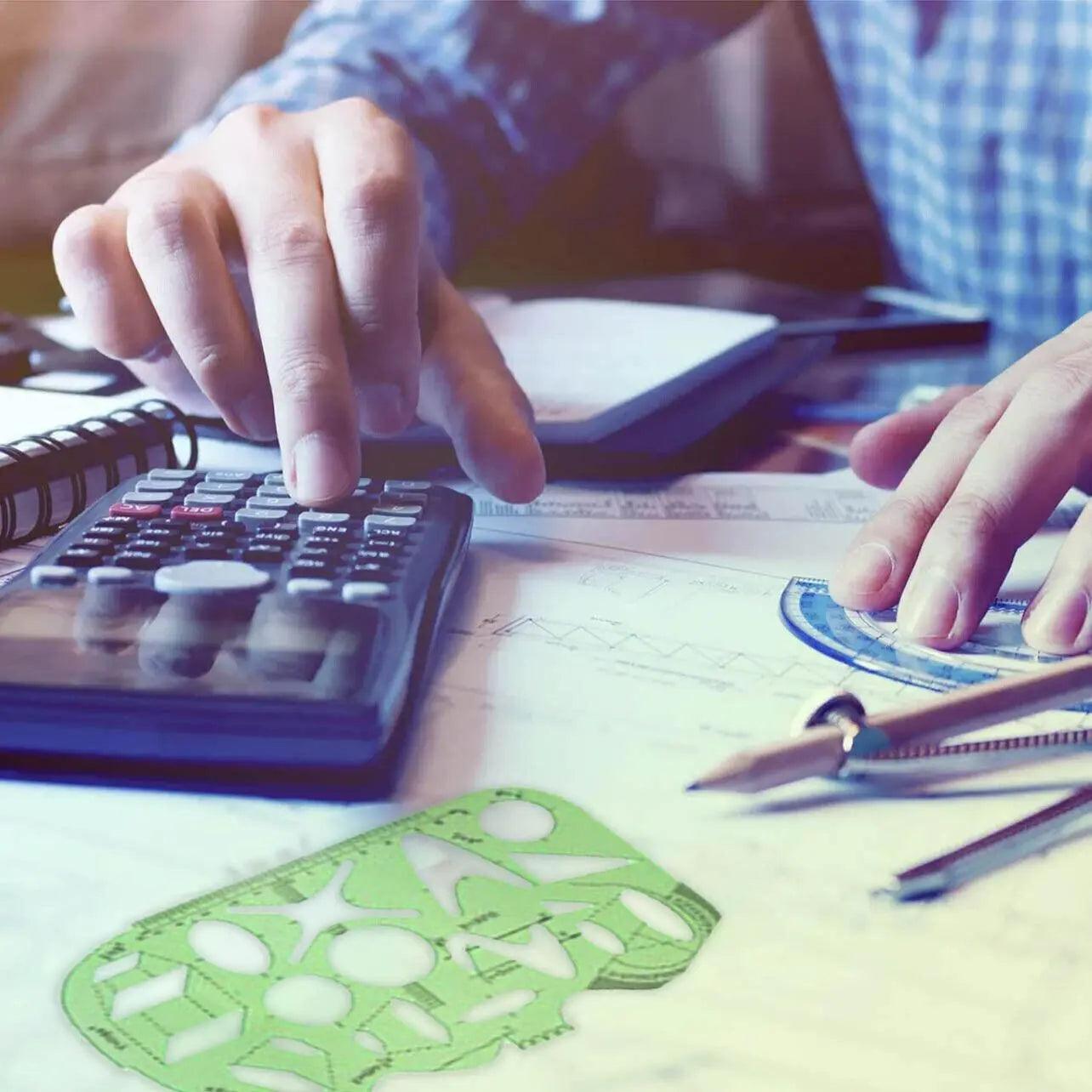 11Pcs Plastic Geometric Template Ruler Stencil Set Measuring Tool