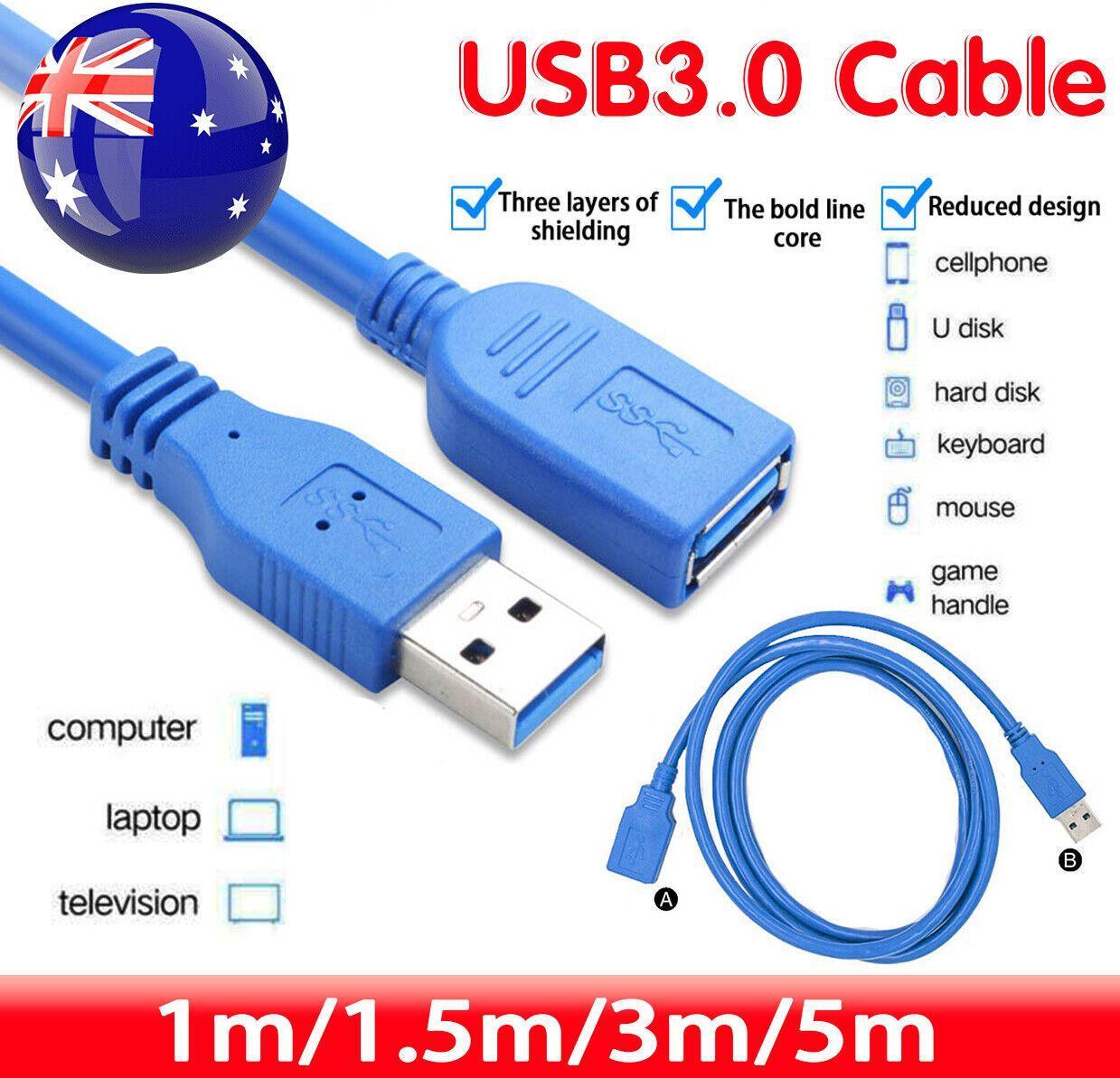 Super speed Usb 3.0 Male To Female Data Cable Extension Cord For Laptop Pc Camera - 3M