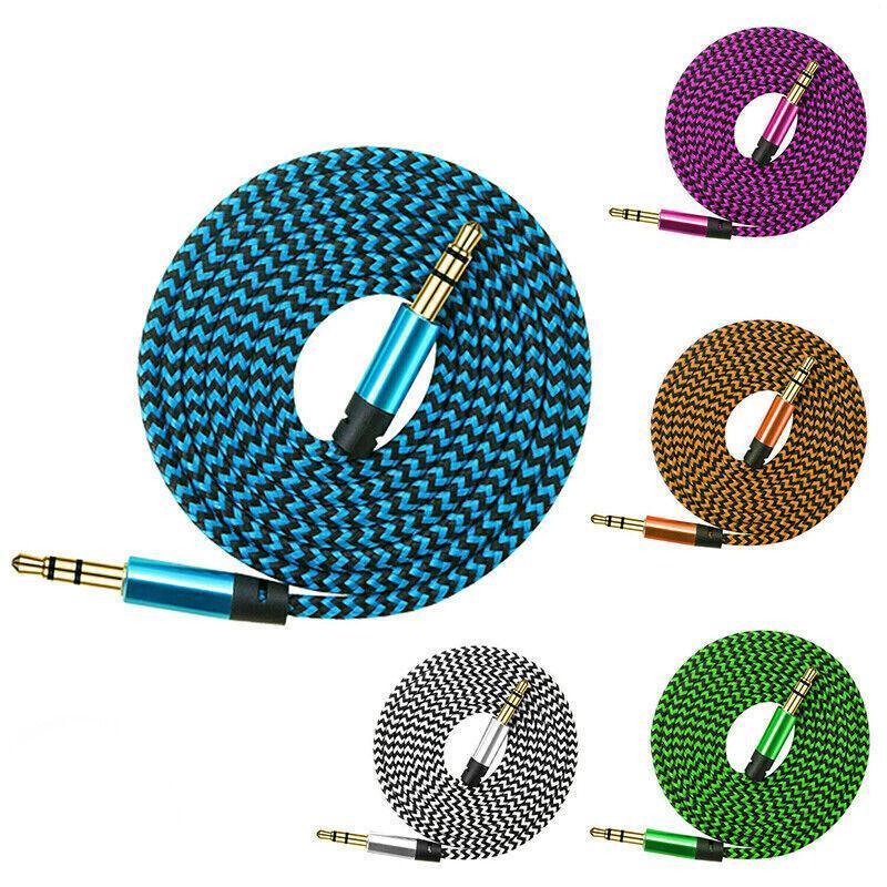 AUX Cable 3.5mm Stereo Audio Input Extension Male to Male Auxiliary Car Cord - Green