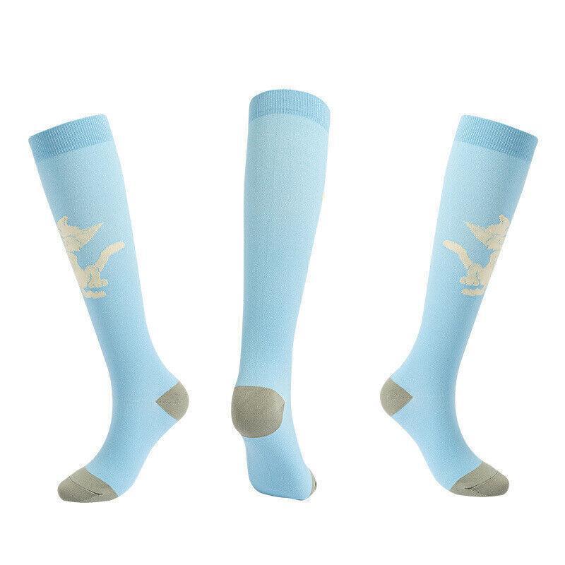 L/XL Size Compression Socks Unisex Adult Nursing Travel Stocking Sport - Streamer