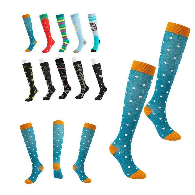 L/XL Size Compression Socks Unisex Adult Nursing Travel Stocking Sport - Cat