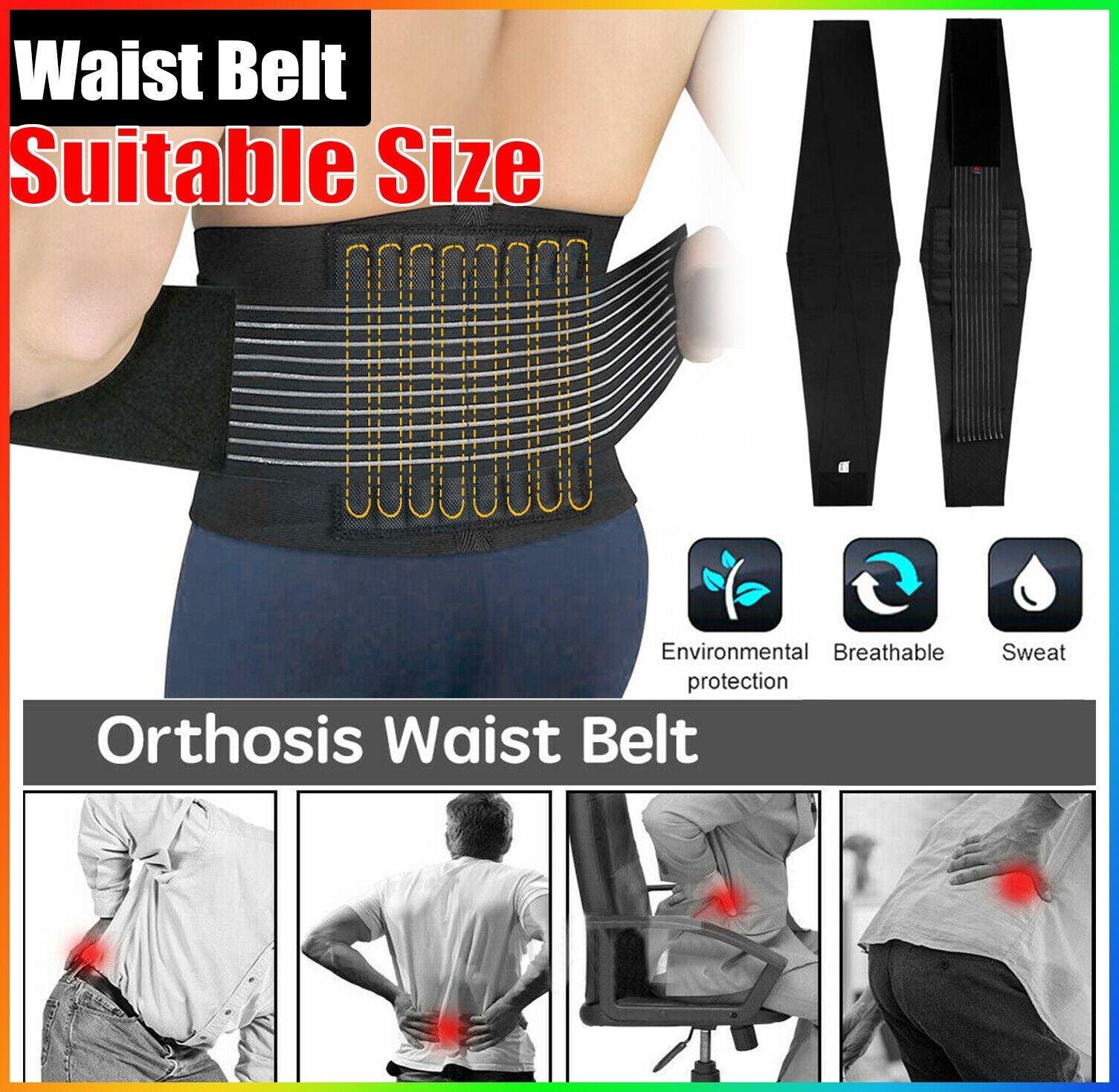 Lumbar Lower Back Support Belt Brace Strap Pain Relief Posture Waist Trimmer Au - M