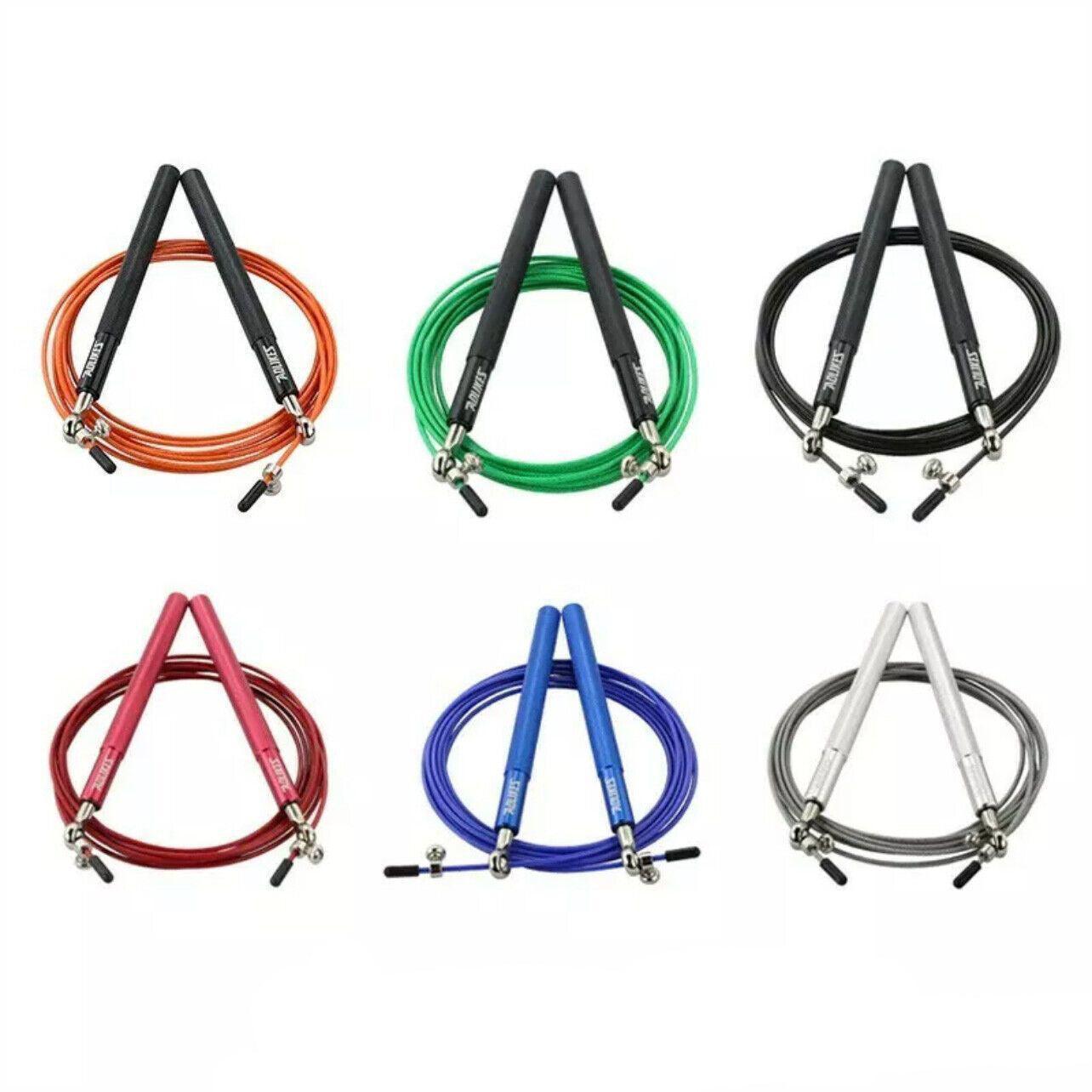 Aolikes Adjustable High Speed Steel Skipping Jump Rope Dual Bearings Gym Boxing - Silver