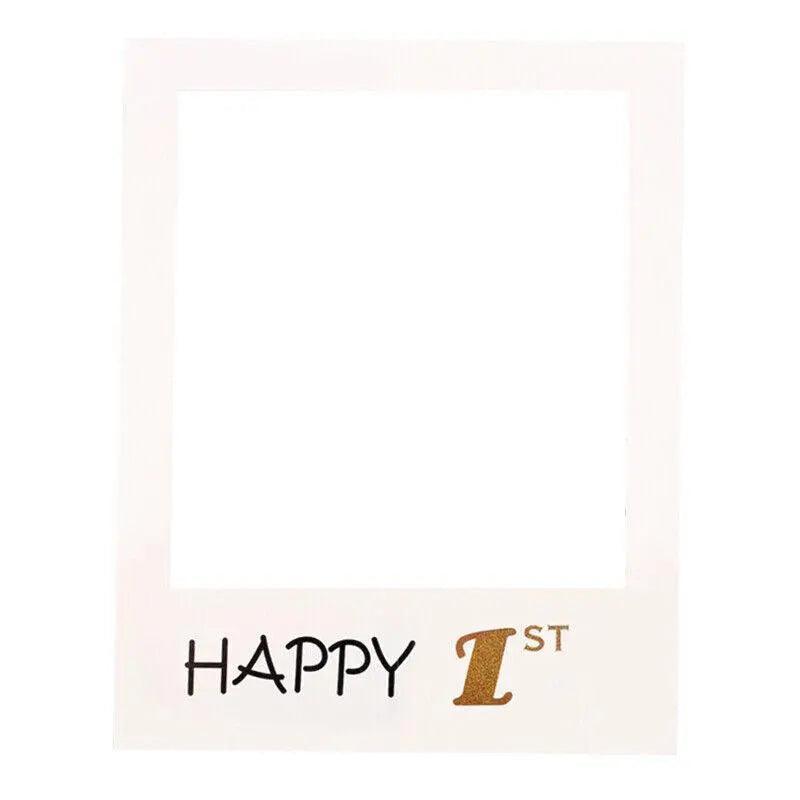 1Th 18Th-60Th Photo Booth Props Picture Frame Wedding Birthday Party Decoration - Happy 1ST