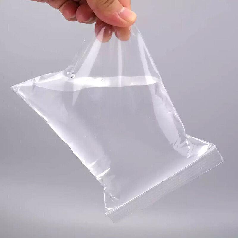 100PCS 100micron Bulk Clear Resealable PE Plastic Zip Bags - 10*20CM