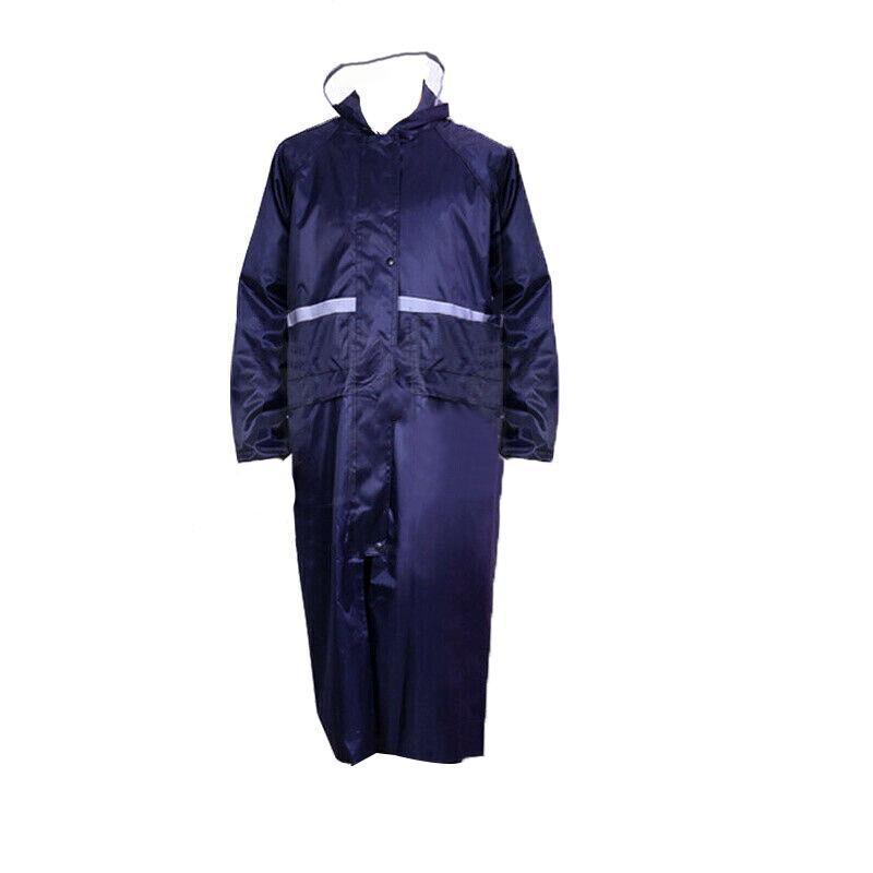 Men's Overalls Waterproof Raincoat Lightweight Work Hooded Long Coats RAIN COAT 2XL Size - Navy