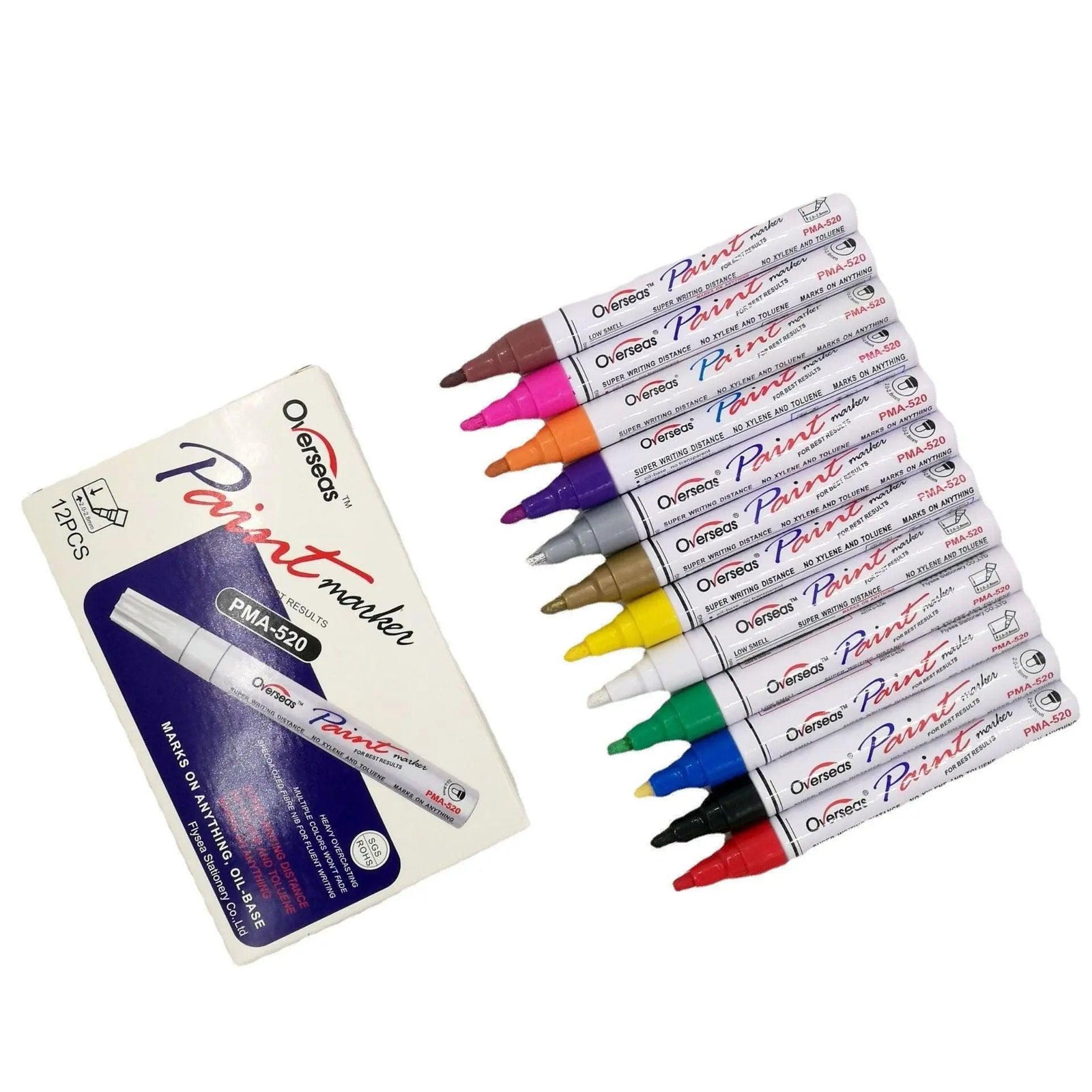 Multicolour Permanent Paint Marker Pens for Tyre Metal Glass Rubber - Brown