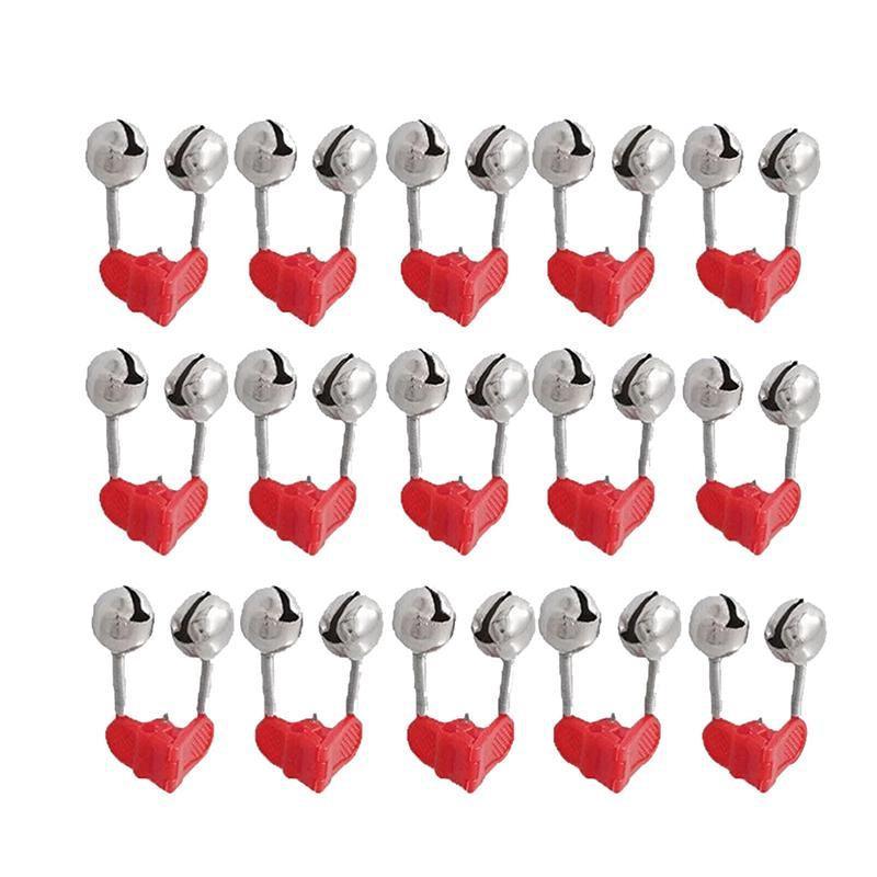 Up To 100PCS Best Bite Clip Fishing Alarm Bells Plastic Ring Double Rod Hot Red - 10PCS
