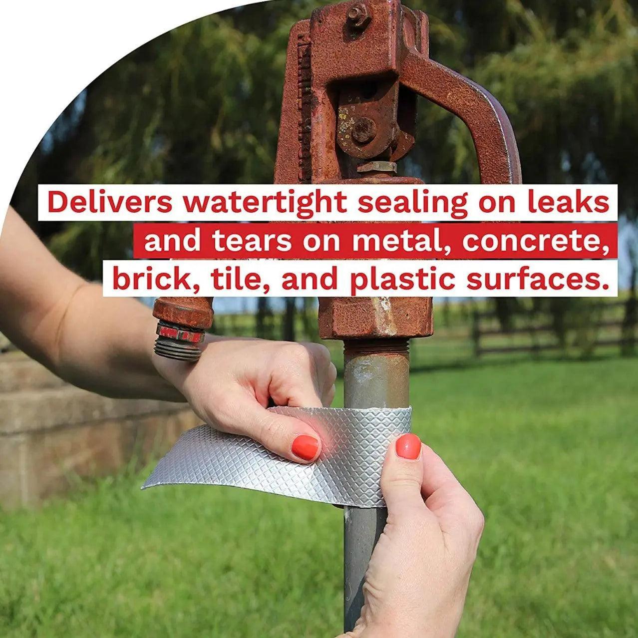 5M Waterproof Tape Butyl Rubber Aluminium Foil Roof Pipe Caravan Repair Flashing - 20cm*5m*1 Unit