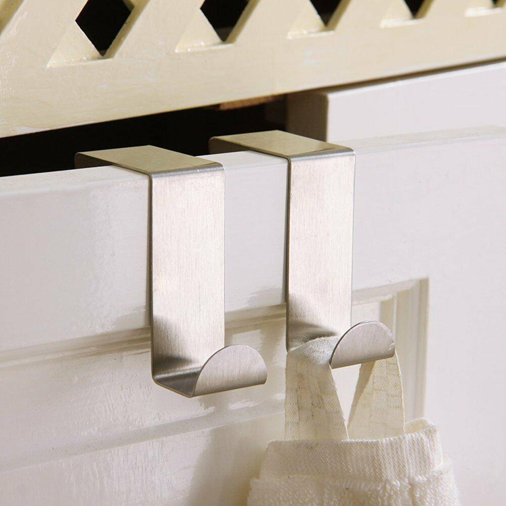 4X/6X Over Door Hooks Hanger Holder Stainless Steel Cabinet Organizer Clothes 4.5cm - 4 PCS