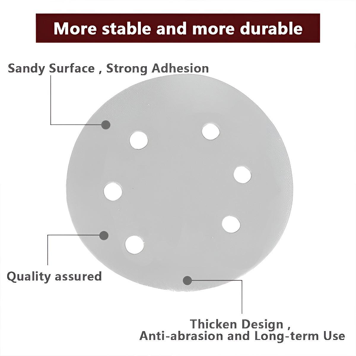 100x 123mm 6/8-Hole Sanding Discs Hook Loop Orbital Sander Pads 80 120 240 Grit - 320 Grits(8-Hole)