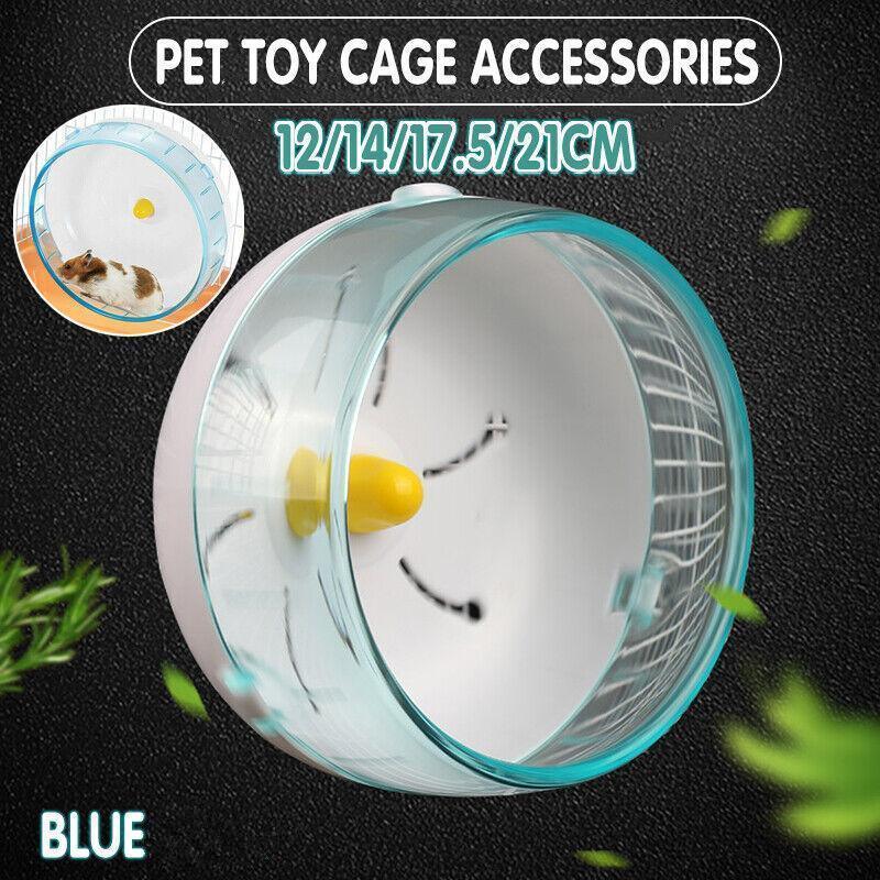 Blue Hamster Guinea Pig Running Disc Cage Accessories Running Round Wheel Pet Toys - 21CM