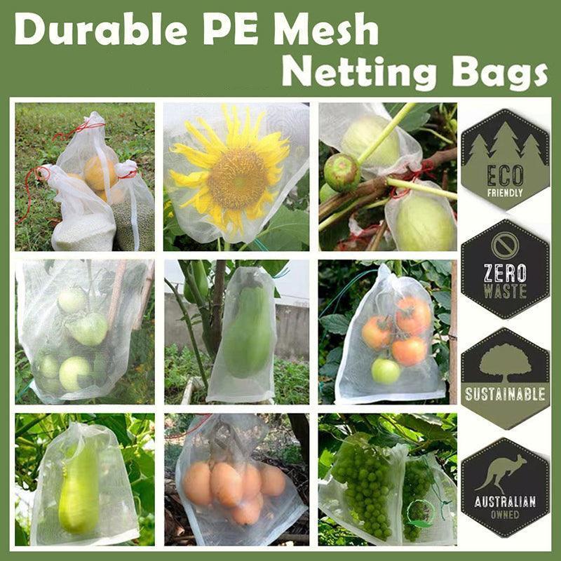 50X Fruit Net Bags Agriculture Garden Vegetable Protection Mesh Insect Proof - 25*35 (50 PCS)