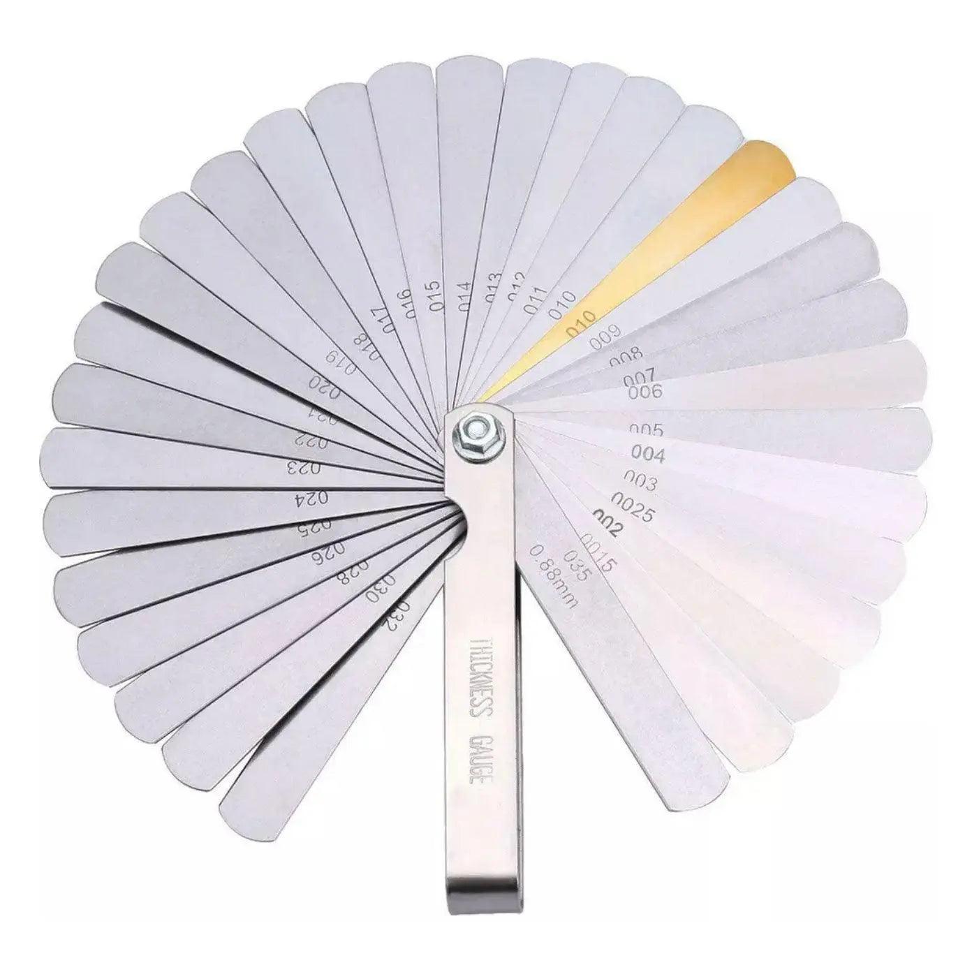 32 Blade Feeler Gauge Dual Marked Mm/Inch Thickness Gap Metric Filler Tool Honda