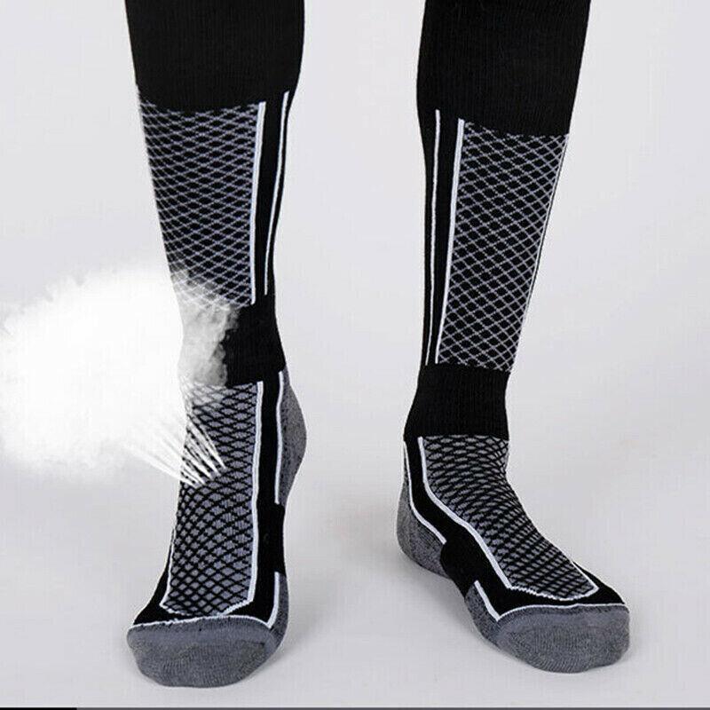 Men Women Long Warm Breathable Ski Socks Thicken Winter Sports Socks Au Stock - Purple&Black(33-39)