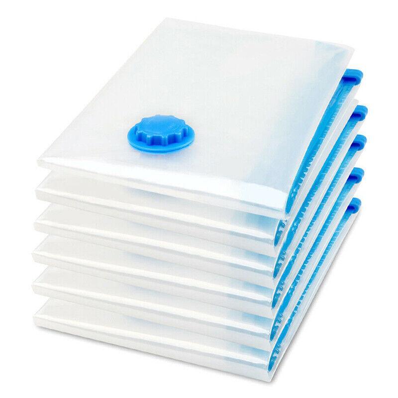 6PCS Vacuum Storage Bags Clothes Space Saver Organiser Seal Bags 4 Sizes - 60x80CM-6PCS